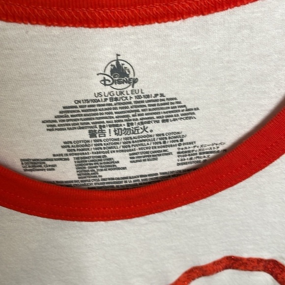 DISNEY PARKS White and Red Minnie “Mouseketeer” Short Sleeve Tee Short Size L - Picture 3 of 7